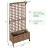 72 H Horticulture Garden Planter with Trellis for Vine Climbing Plants Raised Box Outdoor w/Drainage Holes Raised Garden Bed Pl