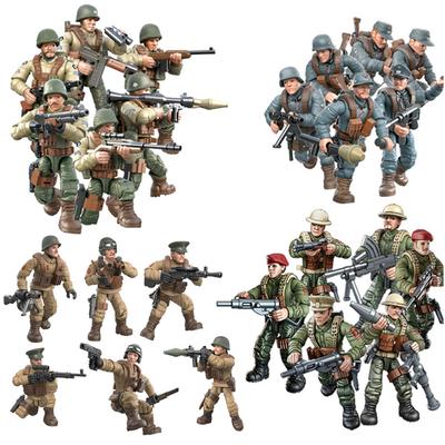 II Wojna Światowa Ww2 Armia Wojskowa Żołnierze Swat Siły Specjalne Figurki Model Klocki Cegły Zabawki dla Dzieci Prezent