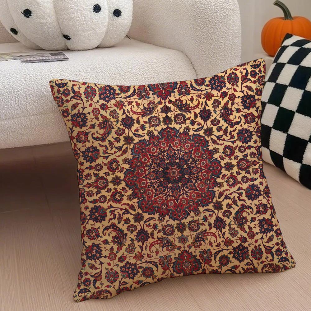 Elegant Kulturell Konst Vintage Persisk Stil Kuddfodral Kuddeöverdrag Dold Knapp Hållbar Polyester Stolskudde