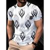 Men's Fashionable 3D Printed T-shirt, Regular Fit Short-sleeved Round Neck, Breathable Summer Casual Wear, Machine Washable Top