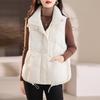 Womens Short Puffer Vest White Duck Down Filled Lightweight Warm Sleeveless Outerwear Winter Commute