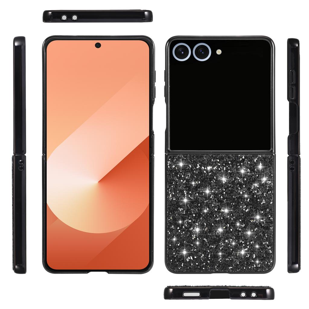 Für Samsung Galaxy Z Flip7 5G Hülle PC Glitzernde Glitzer Handy Rückseite