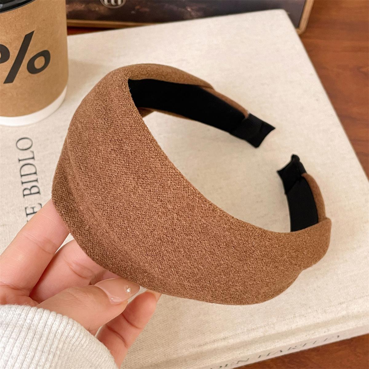 

2025 Korea Fashion Elegant Wide Hairbands Headband Women Girls Gift Scrunchie Hair Head Hoop Band Accessories Headdress Headwear Wide 6.5cm кофейный