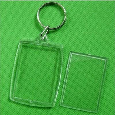 10 Stück transparenter, rautenförmiger Xi'an-Schlüsselanhänger aus Acryl, leerer Fotoanhänger, 27 x 27 Muschel, quadratischer Nukleinsäure-Aufkleber, Fotorahmen