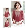 Spring Three-quarter Sleeve Small Shirt for Middle-aged and Elderly People Fashionable Knitted Women's Autumn Clothing Thin Top