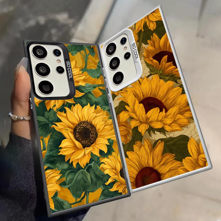 Case for Samsung Galaxy S25 S25Edge S24 FE S22 S20 Plus Note 20 Ultra S23 S21 S23 Ultra Phone Cover Sunflower Sea