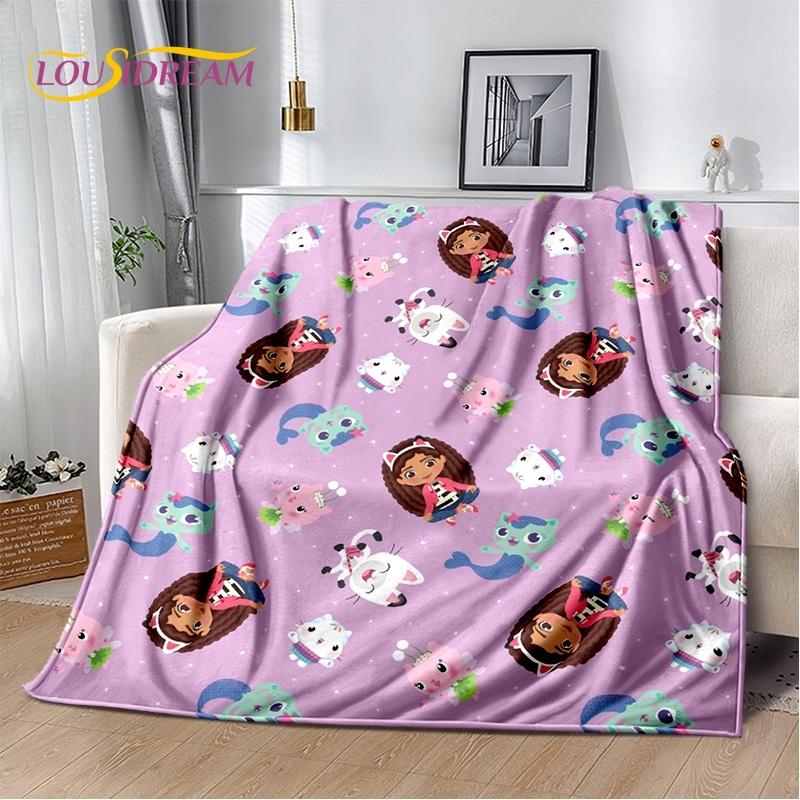 Cartoon Cute Gabbys Dollhouse Girl Soft Blankets,Keep Warm Throw Blanket Comfortable Blanket for Picnic Beds Sofa Home Bedroom