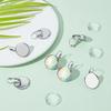 20Pcs 304 Stainless Steel Leverback Earring Findings with Flat Round Setting with 20Pcs Transparent Glass Cabochons Stainless Steel Color Tray: 20mm