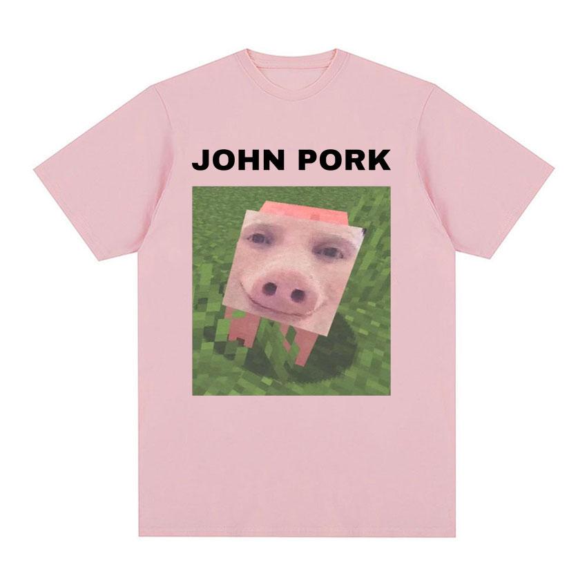John Pork Funny Meme Tee Shirt Men Women Fashion Trending Short Sleeve T-shirt Male Summer Casual O-Neck Tops T Shirt Streetwear