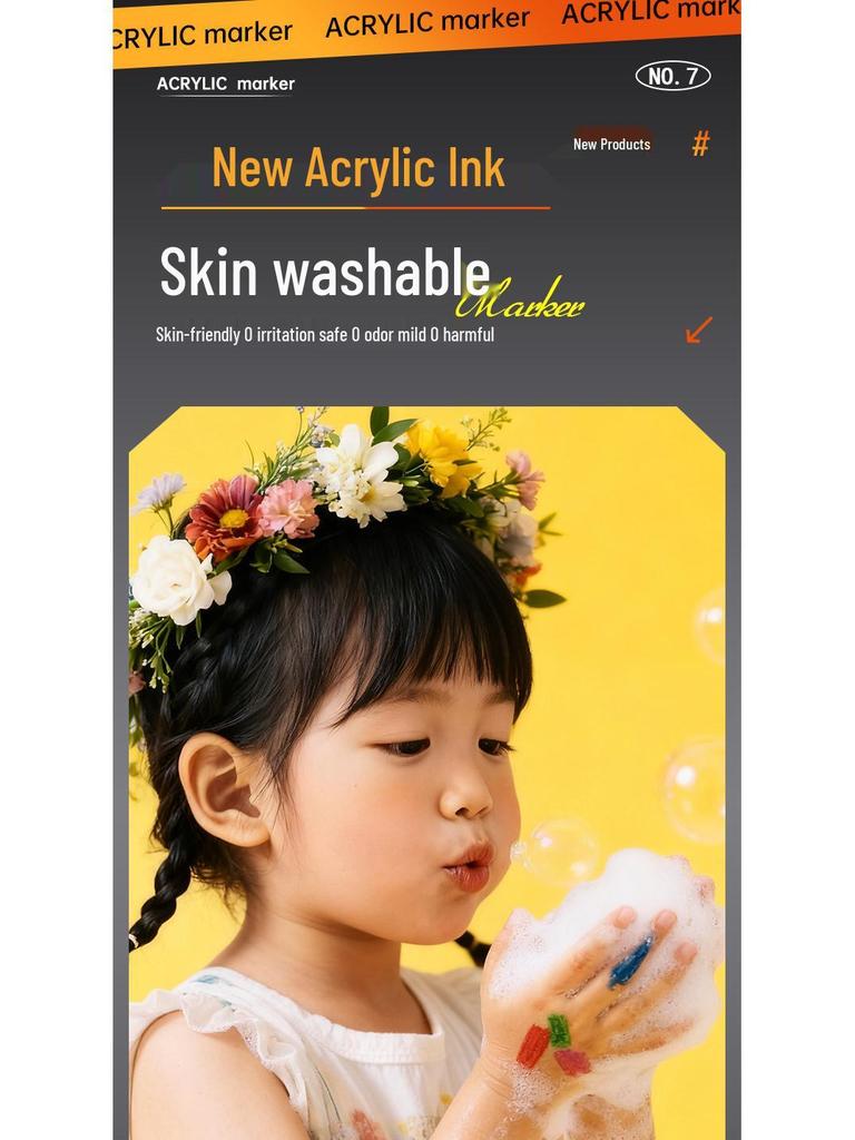 Acrylmarker Weiche Spitze: Waschbar & Deckend für Kinder-Kunstprojekte