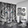 Moon Leopard Cheetah Shower Curtain Sets Bathroom Decor Set Animals Bathroom Shower Curtain And Bathroom Accessories Waterproof