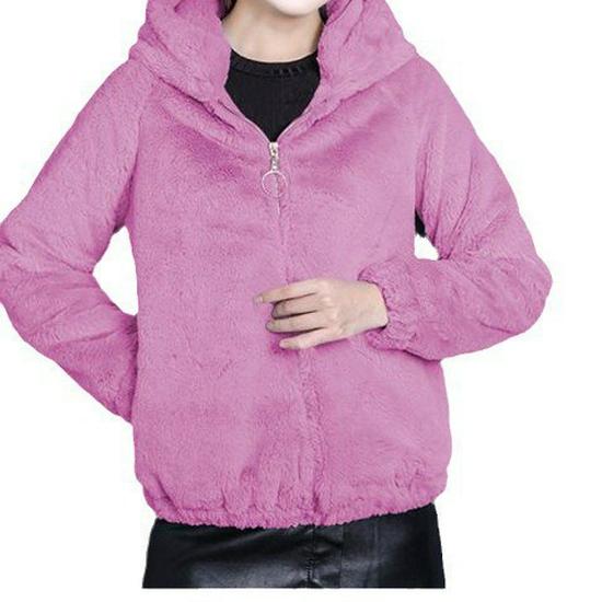 Women's Plus Size Hooded Fleece Coat - Double-Sided Velvet Sweatshirt, Warm Winter Pajamas