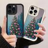 JT556 Vintage Christmas Tree Painting for iPhone 17 16 15 14 13 12 Pro Max Samsung S26 S25 Ultra A17 A07 A56 A16 Xiaomi 15T Redmi 15c 14C Soft Case