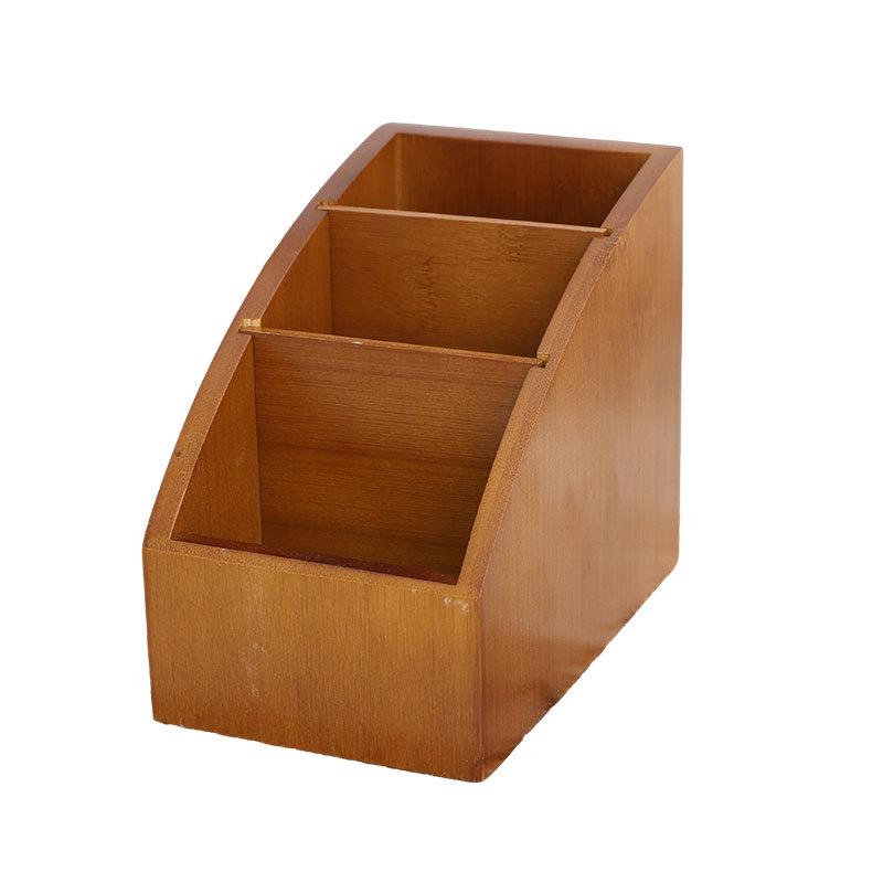 Wooden Straw Storage and Cutlery Organizer Box