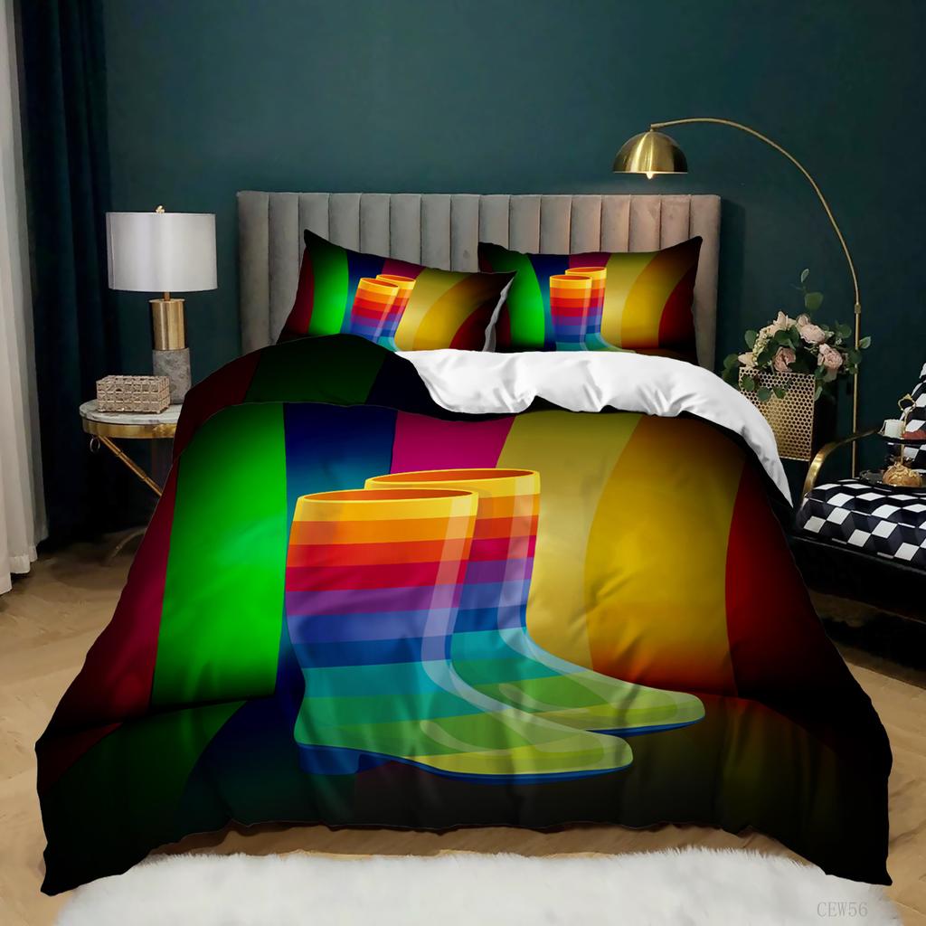 Music Rainbow Quilt Set Three-Piece 3D Digital Printing Kit