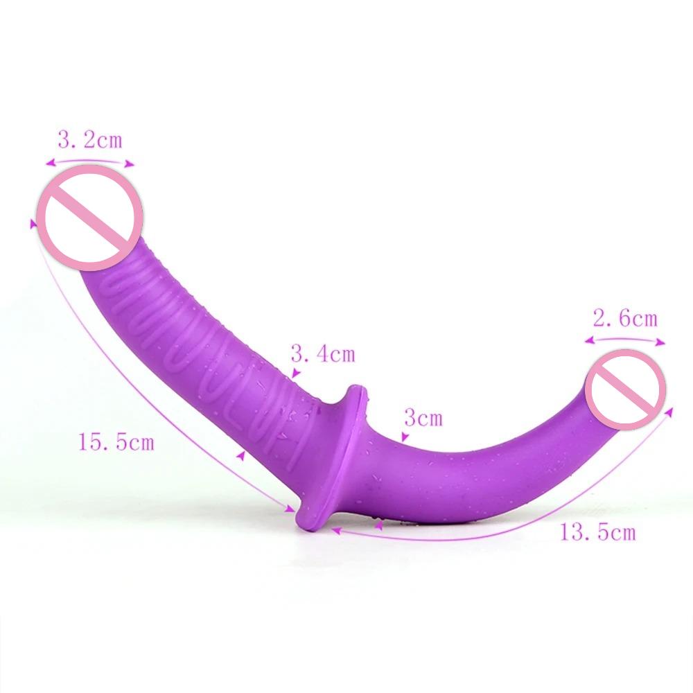 Strap On Double Dildo Clitoris Stimulator Anus Vagina Massage G Spot Dildo Penis Strapless Strapon Sex Toys for Lesbian Women