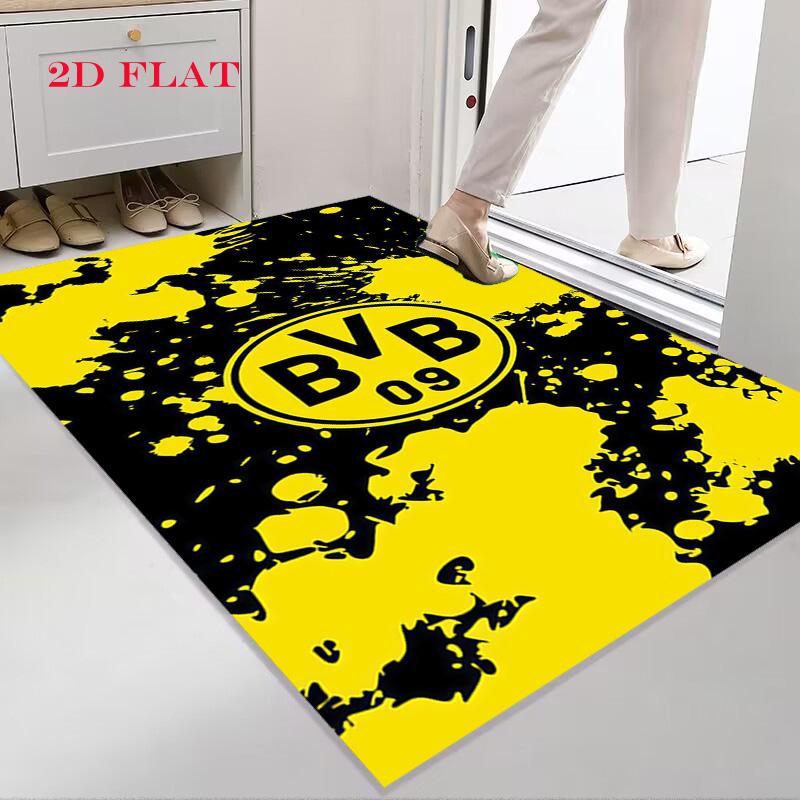 Borussia Dortmund Logo Teppich für Wohnzimmer Schlafzimmer Zuhause Sofadekoration, rutschfeste Bodenmatte für Kinder