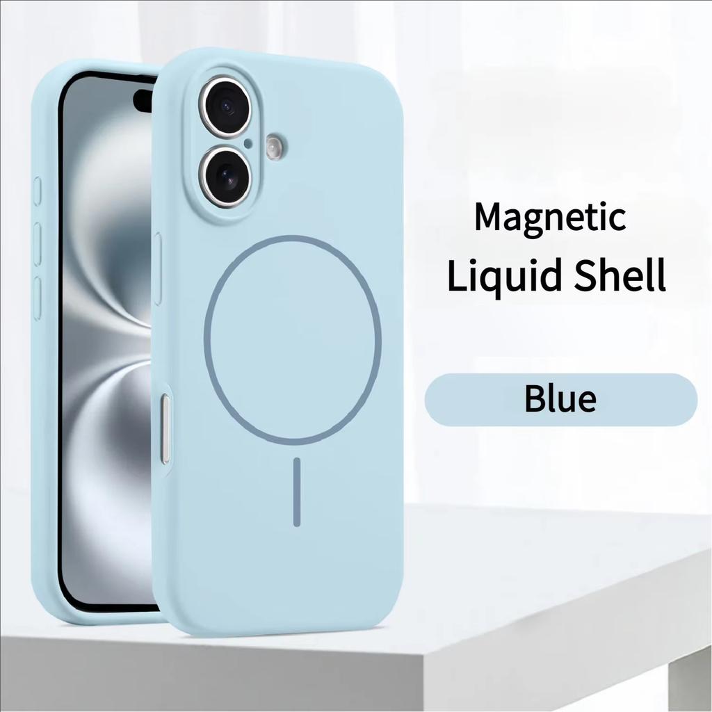 Magnetic Original Liquid Silicone Phone Case For iPhone 15 14 16 Plus 12 13 16 17 Pro Max Funda For Magsafe Protector Soft Cover