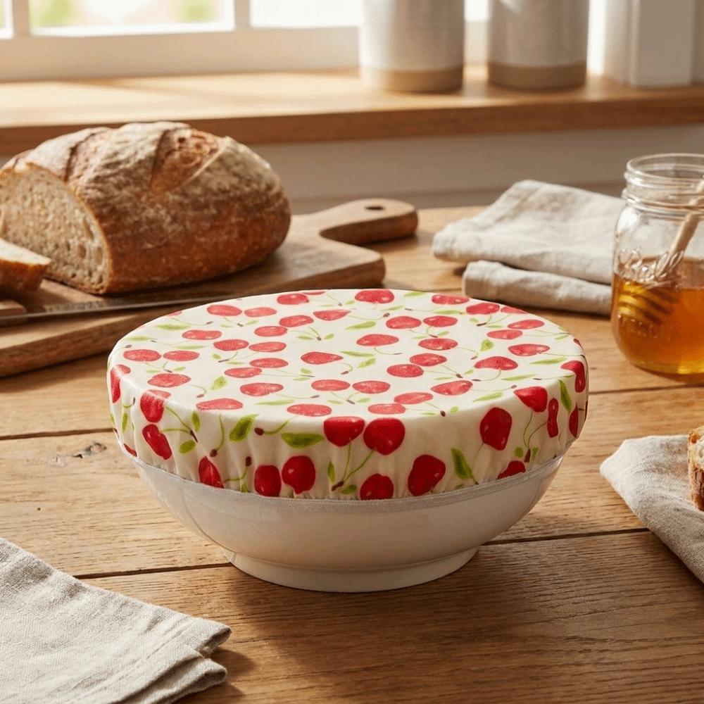 Elastic Edge Beeswax Cloth Bowl Cover Fresh Keeping Cotton Bowl Cover Cup Lids  Soup Pot