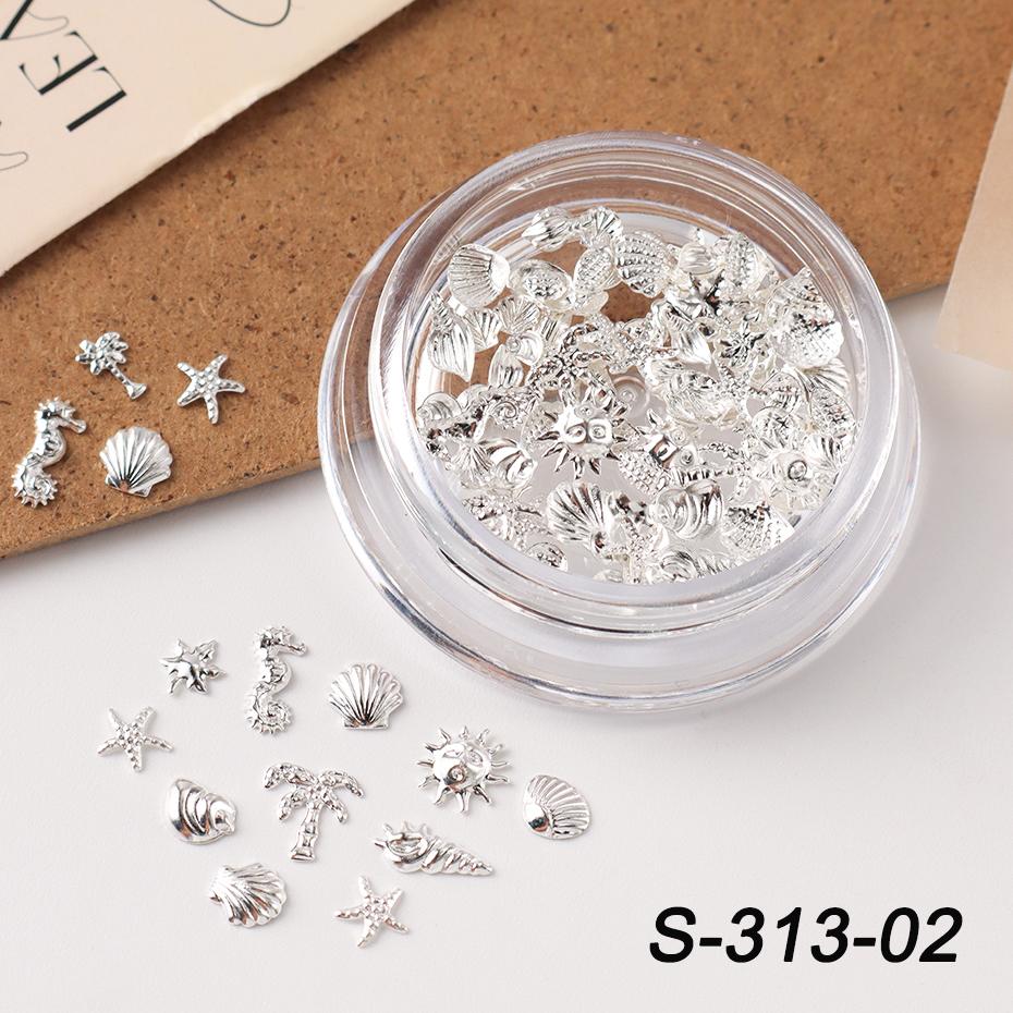Xiaomi 1 Bottle Ocean Nail Charms Metal Golden Silvery Starfish, Seashells, Conches, Coconut trees Nail Art DIY Accessories Decoration