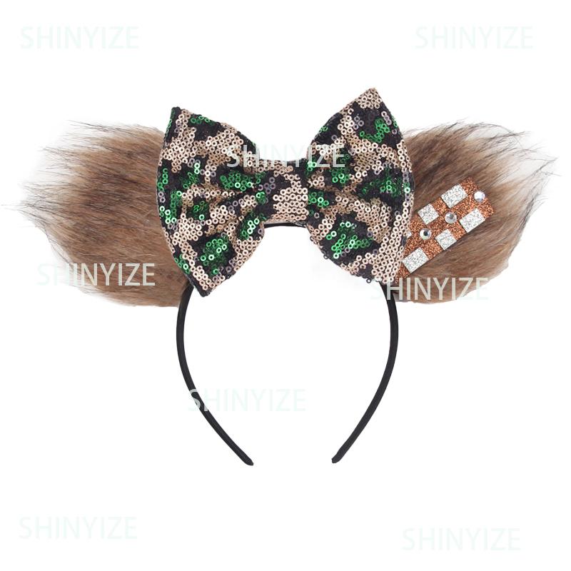 Fashion New Brown Beauty And Beast Mouse Ears Headband 5" Headwear Boys Girls Festival Party Hair Accessories Women Gift