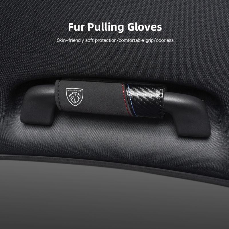 2Pcs Car Roof Handle Protection Pull Gloves Auto Emblem i Accessories For Peugeot 5008 508 408 4008 308 3008 208 2008 Landtrek