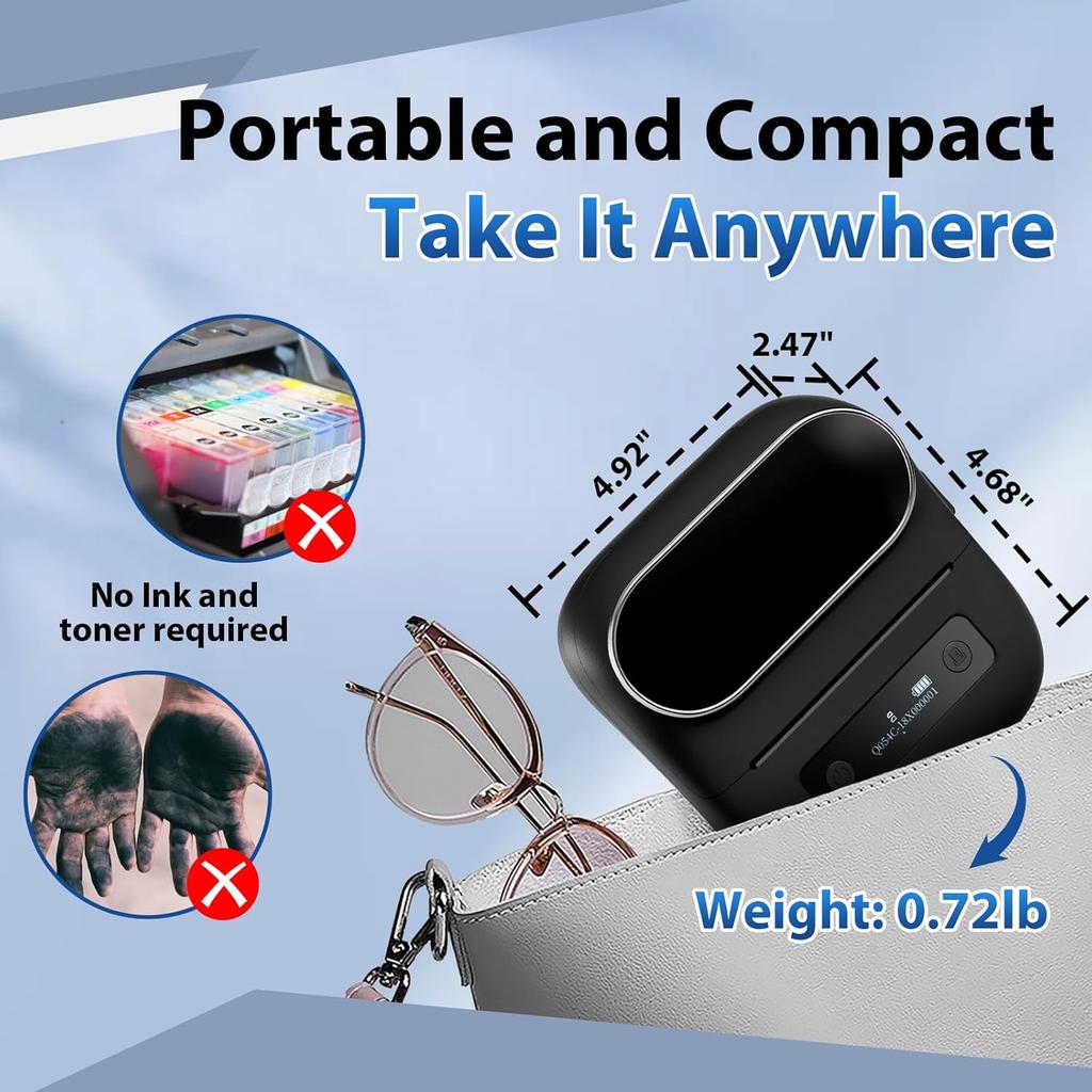 M220 Wireless Label Maker Portable Address Printer for 0.78 To 3.14 Inch Labels, for Home Office and Small Business Organization, Compatible with