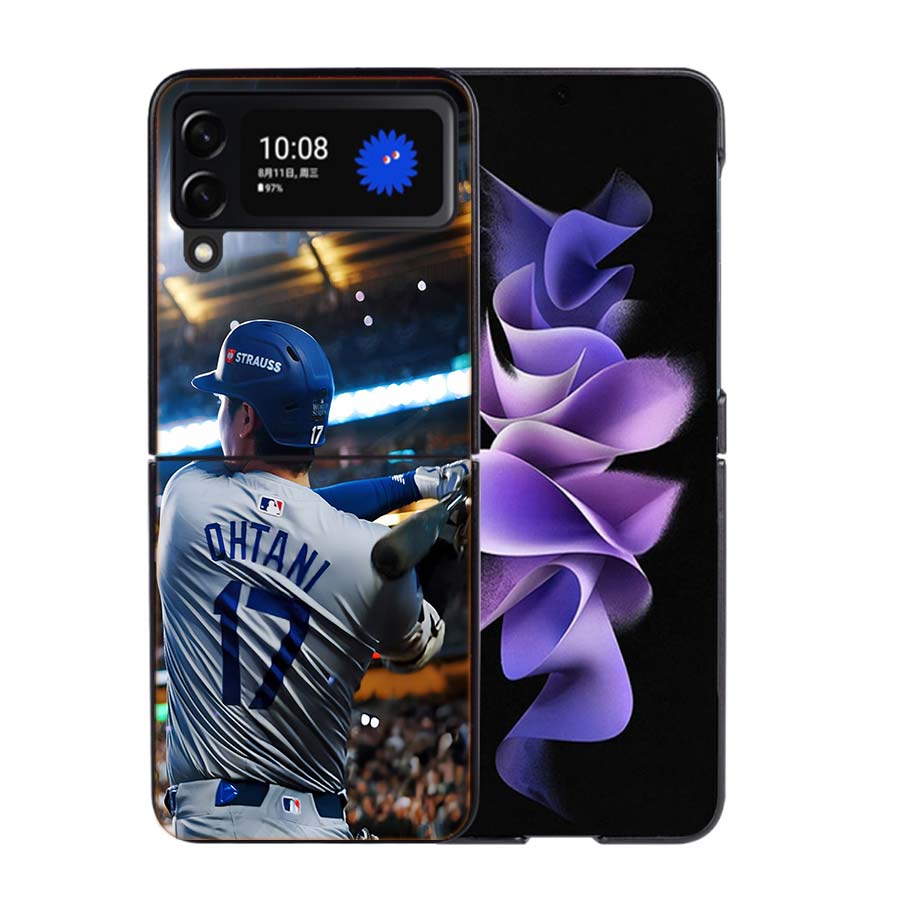 Baseball Player Otani Phone Case For Samsung Z Flip 7 6 5G Galaxy Z Flip4 Z Flip5 Z Flip3 Coque Black Hard PC Shell Protective C