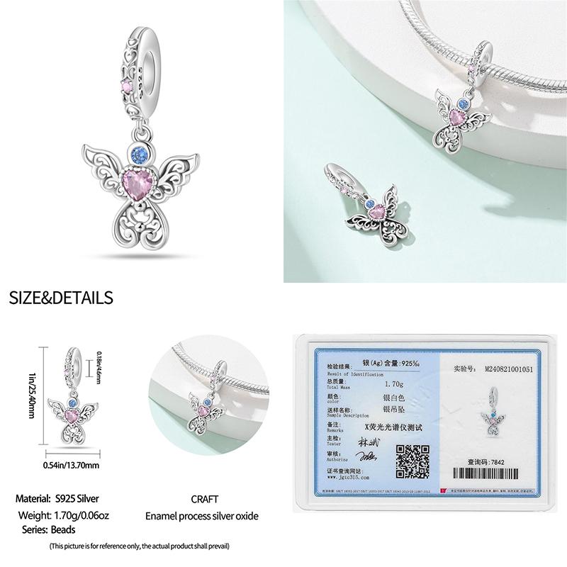 Genuine Copper Classical Lotus Butterfly Angel Cross Dragonfly Pink Purple Charm Bead Charms Bead Charms Compatible With Pandora Authentic Bracelets D