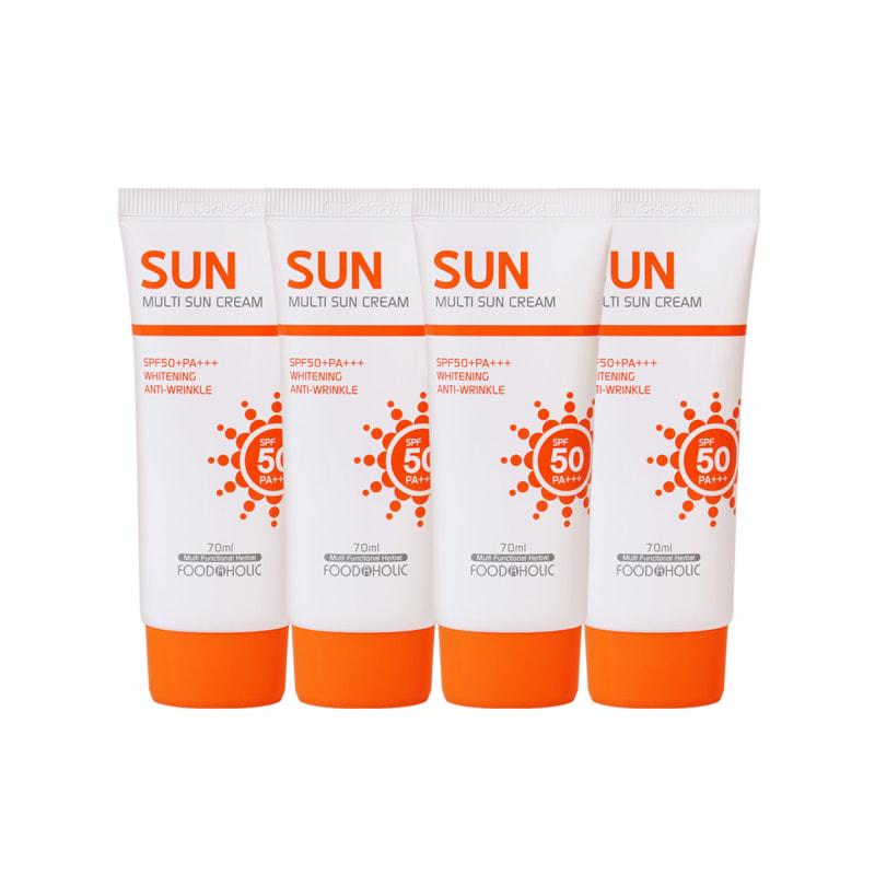 (4ea) Foodaholic Multi Sunscreen 70ml SPF50 PA+++ / Non-whitening mixed sunscreen sunblock UV protection
