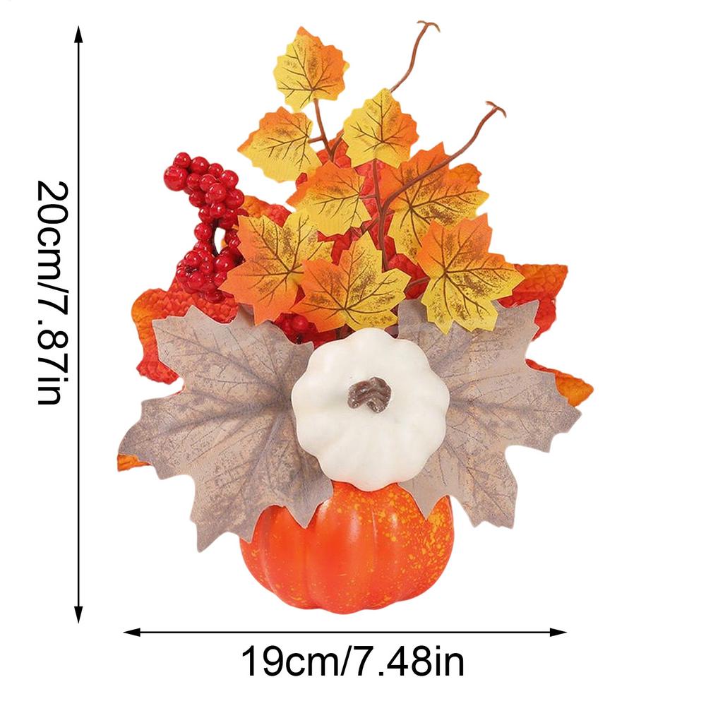 Artificial Pumpkins Halloween decorations Pumpkin ornaments Artificial pumpkin maple leaves Home Table Decor for Halloween