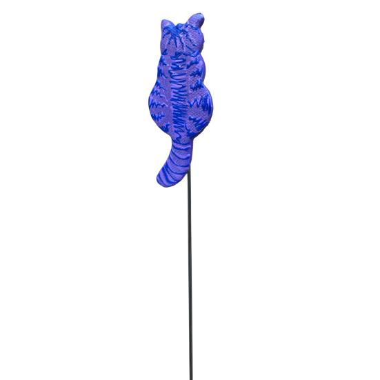 Cat Garden Stake Resin Cat with Metal Ground Insert Stake Colorful Cat Stake for Flower Beds Yard Art Flower Pot
