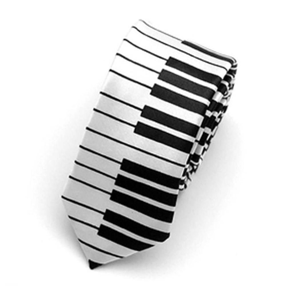 Classic Piano Keyboard Black & White Necktie Casual Music Tie Tie