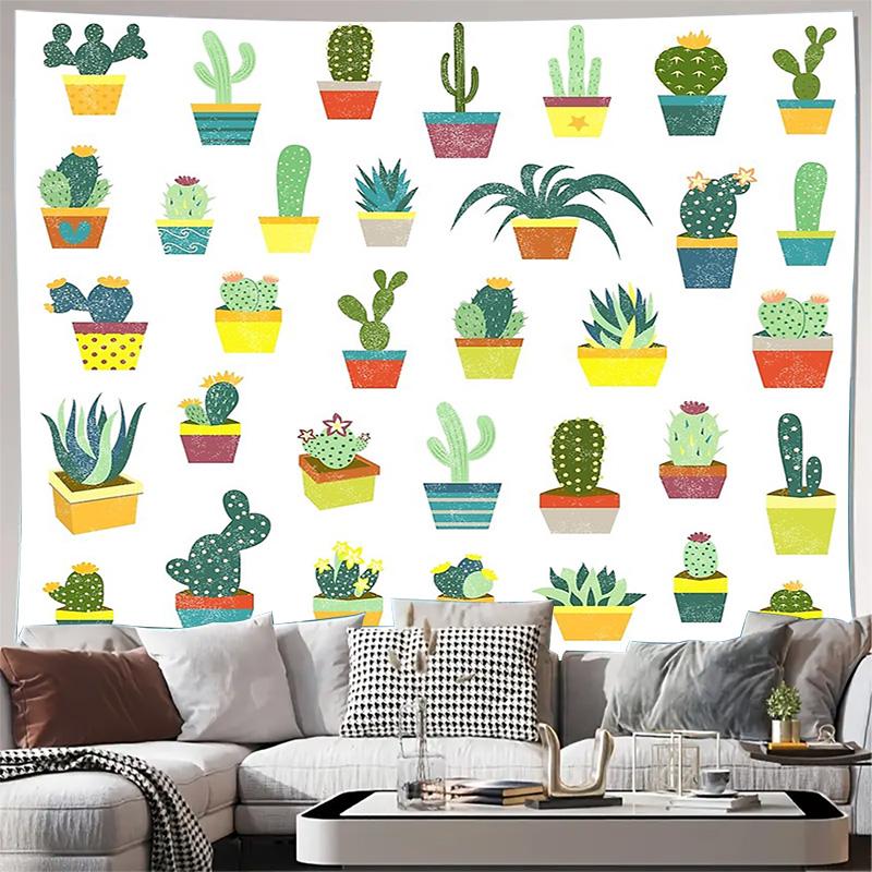 

Boho Tapestry Wall Hanging Desert Cactus Plant Nature Aesthetic Room Decor Dorm Wall Art Hippie Home Textile Festival Gift Large 74x94cm(29x37in)