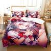 Juego de Cama 3D Touhou Project Remilia Scarlet Caja Anime Personas Adultas Habitación de Niños con Tejido Suave Funda Nórdica Juegos 3D Kawai Niñas Jóvenes