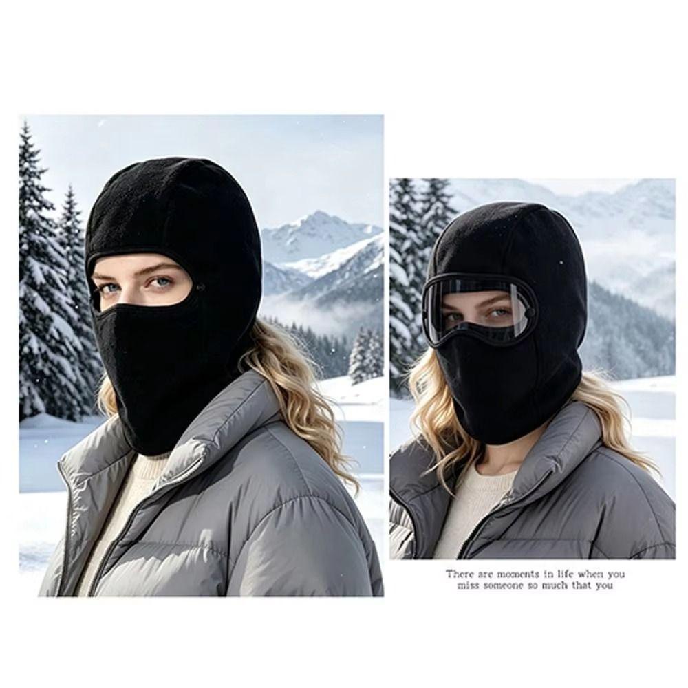 Windproof Winter Cycling Goggles Hood Thickened Pullover Cap Soft Mask Hood Beanies Female
