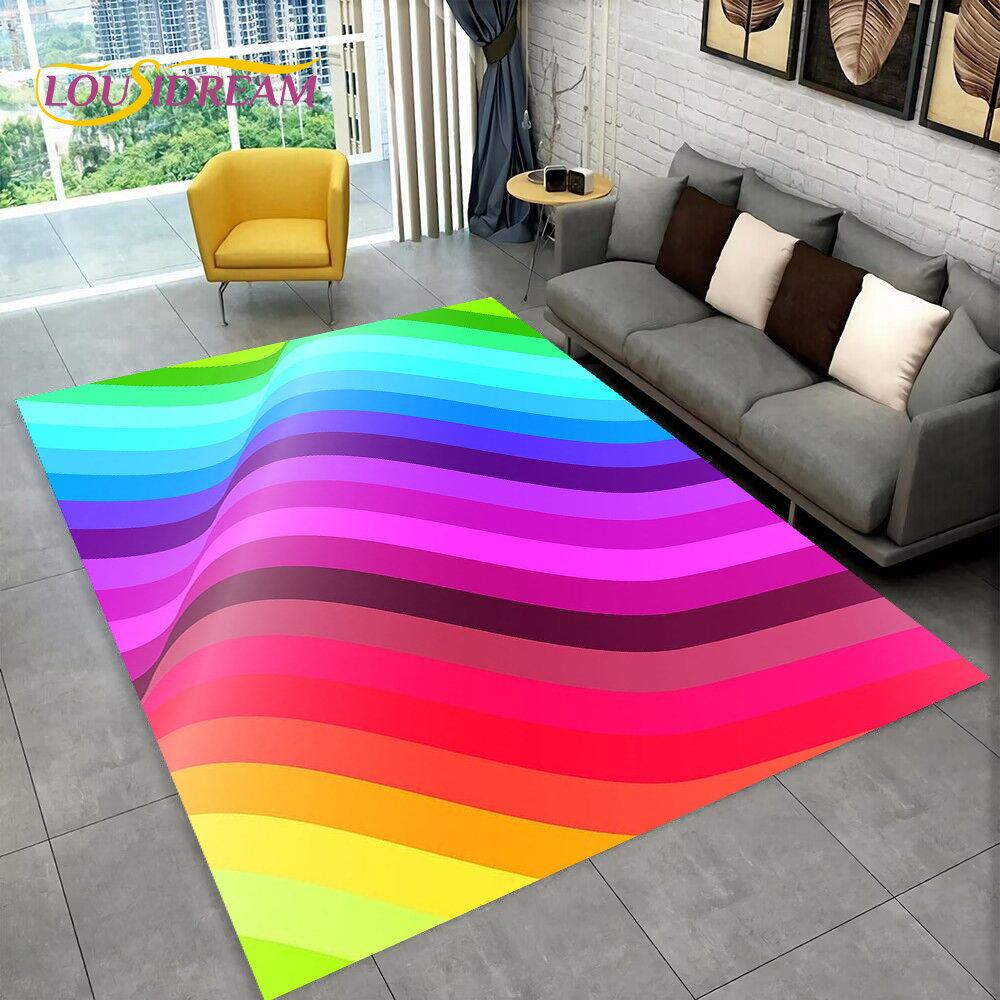 3D Abstract Modern Geometric Illusion Area Rug,Carpet Rug for Living Room Bedroom Sofa Doormat Decor,Kid Game Non-slip Floor Mat