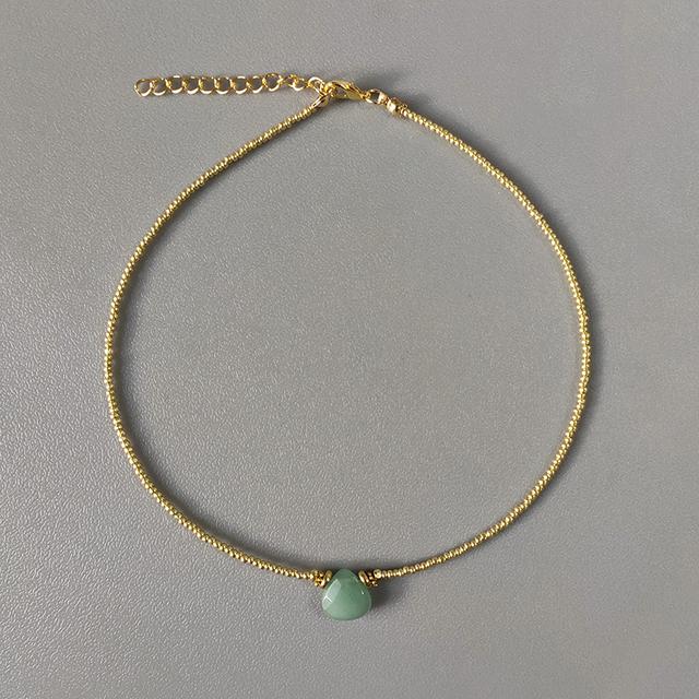 

Летний модный нежный овальный камень кулон короткое ожерелье классический универсальный медный ошейник с бусинами для мужчин и женщин натуральный жемчуг ювелирные изделия