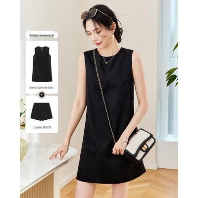 TERRE BLEUE Women's Sleeveless Vest Dress Two-Piece Set