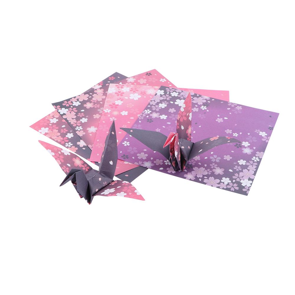 Folding DIY Double Sides Kids Handmade Cherry Blossom Scrapbooking Origami Paper Craft Paper Sakura