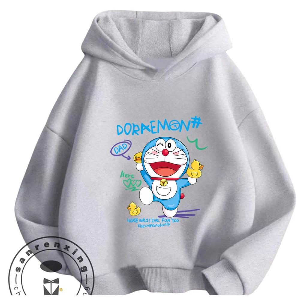 Daily Casual Hooded Top Cute Cartoon Print Winter Trendy Youth Wear Doraemon Boys Girls 3 14