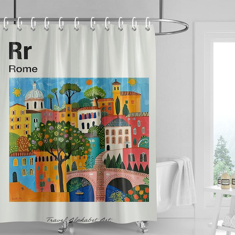 

Винтажный американский пейзаж Занавеска для душа PEVA Водонепроницаемая занавеска для душа для ванной 180x200см занавеска для ванной 90x180cm