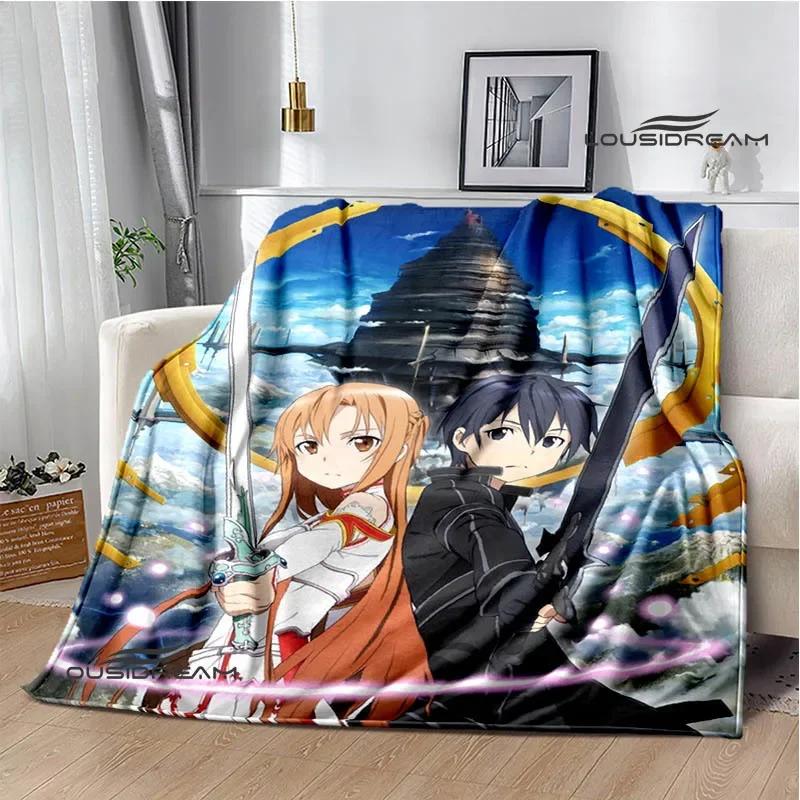Cartoon Sword Art Online bedruckte Decken Picknickdecke Warme Flanelldecken Heim-Bettwäsche Decken für Betten Geburtstagsgeschenk