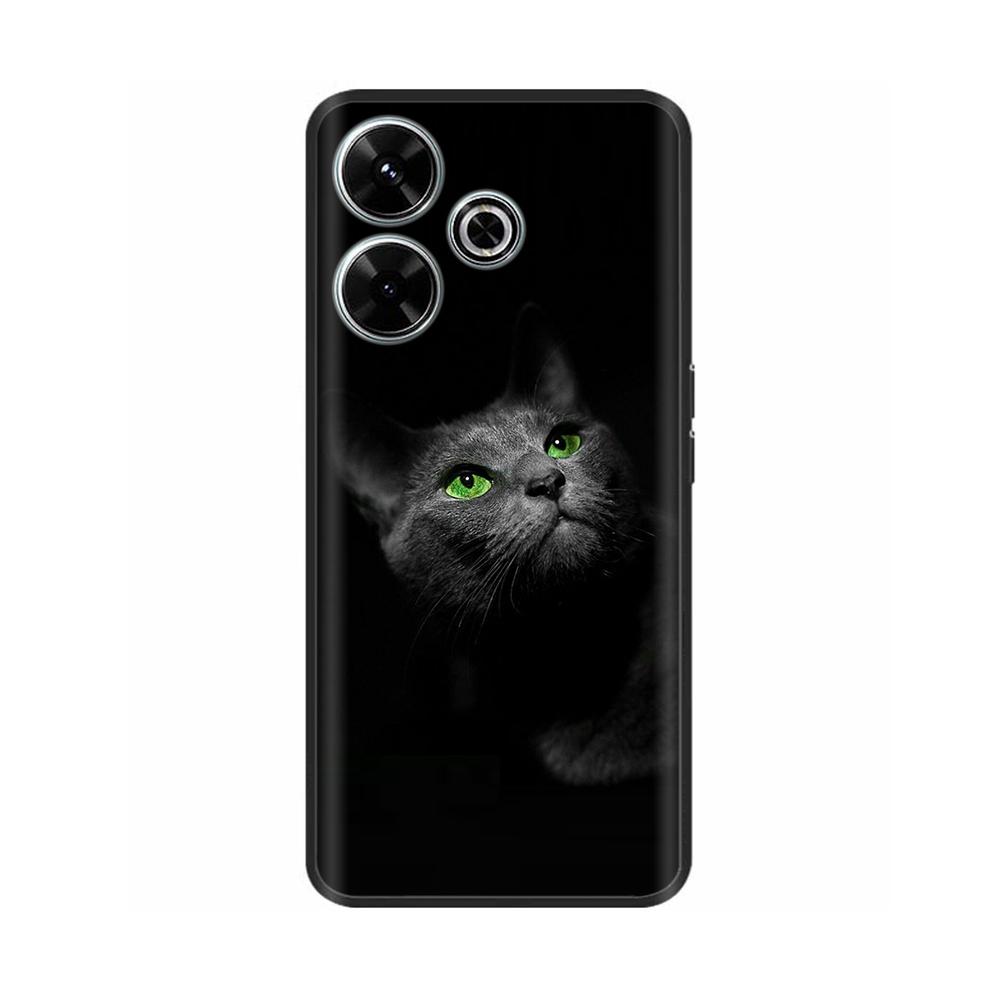 For Xiaomi Redmi 13 Case Cute Flower Cat Painted Soft Silicone TPU Back Cover For Redmi 13 4G redmi13 2024 Phone Cases Shells