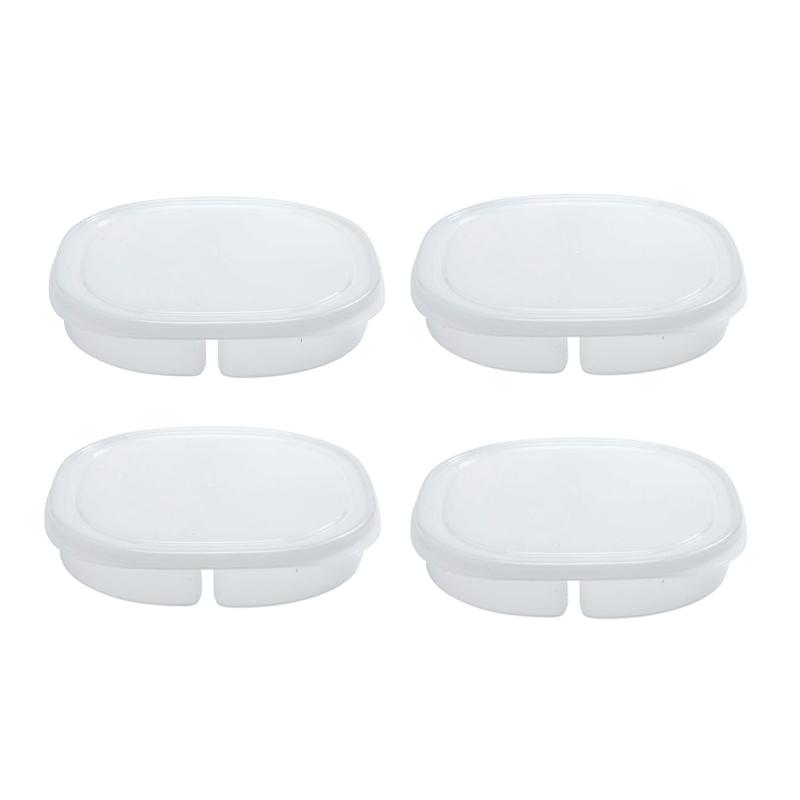 4Grids Refrigerator Meat Preservation Storage Box Food Grade Frozen Food Organizer Partitioned Container Kitchen Organization