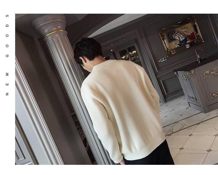 Men's Double Zipper Japanese Style Knit Cardigan Sweater - Autumn/Winter Fashion, Versatile Casual Outerwear.