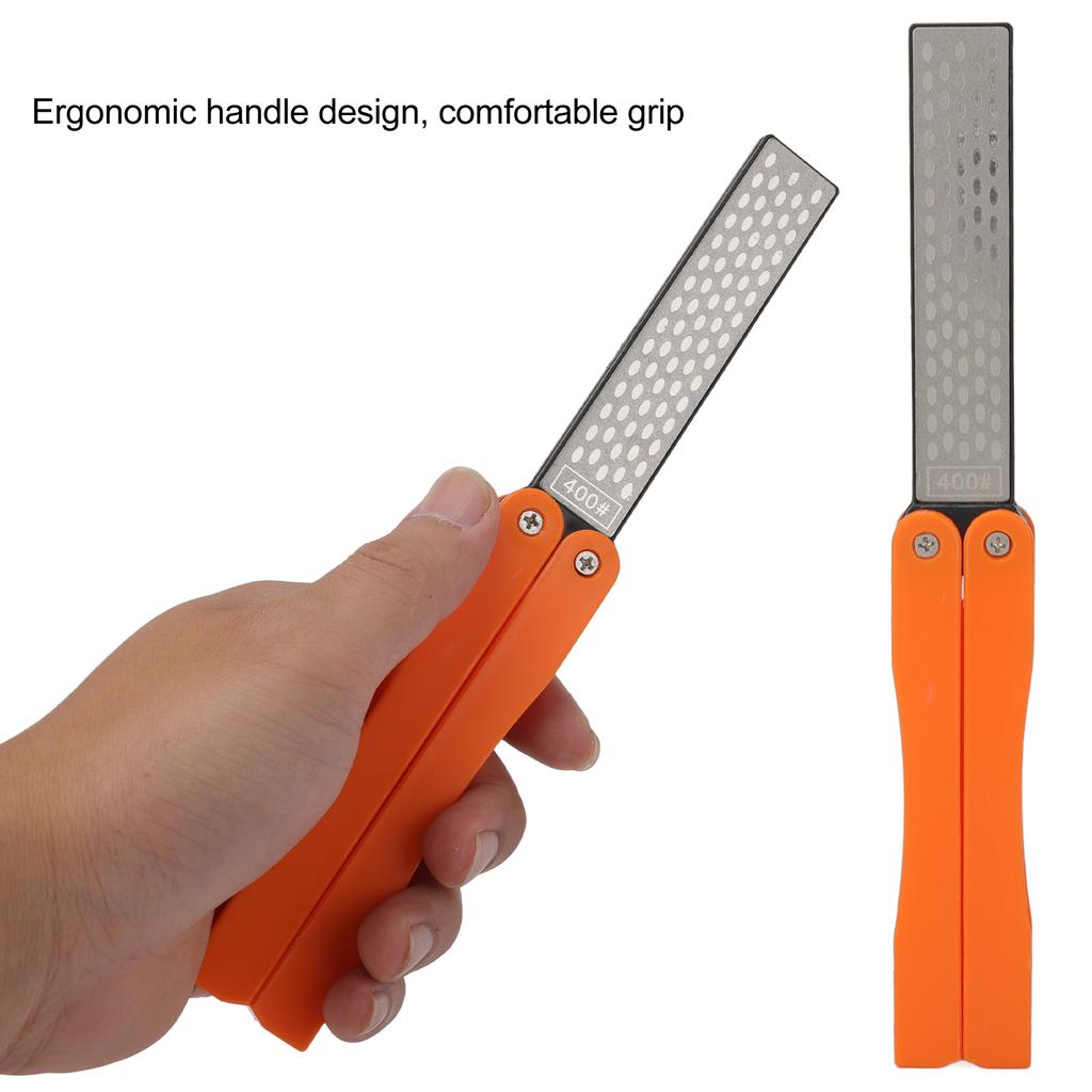 Double Sided Sharpener Portable Emery Fan Shaped Folded   Sharpener for Outdoor Garden