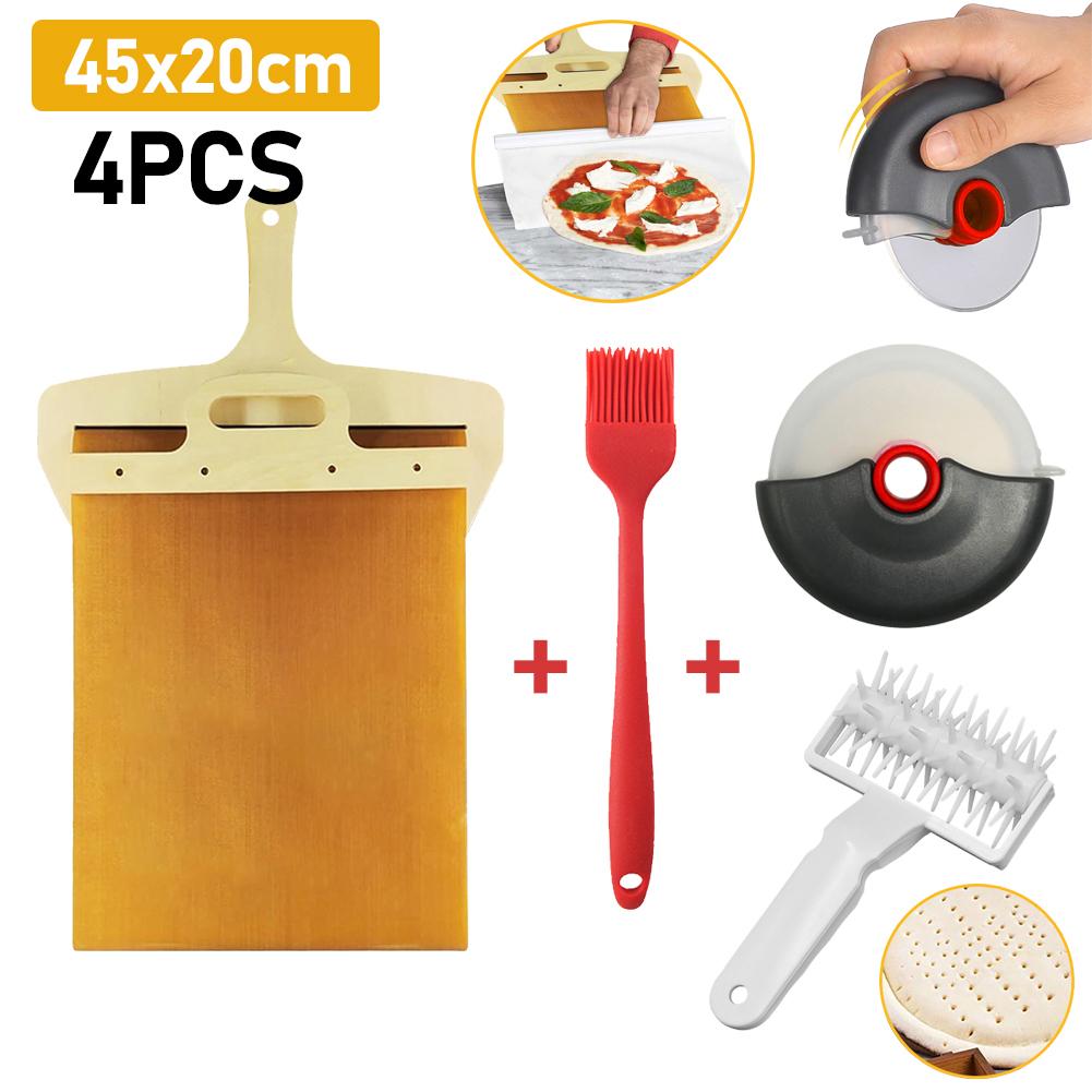 Sliding Pizza Peel Pala Pizza Scorrevole Pizza Transfer Shovel Non-Stick Pizza Peel Shovel with Handle Baking Supplies 45/55cm