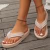 Large size 2025 summer new simple and comfortable casual cool slippers thick-soled flip-flops beach women's shoes