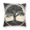 Black White Tree Of Life Square Pillowcase Polyester Linen Velvet Pattern Zip Decor Pillow Case Sofa Seater Cushion Case